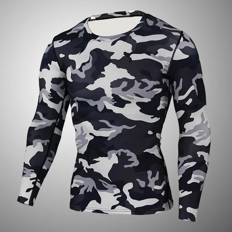 Camouflage Long Sleeve Compression T Shirt